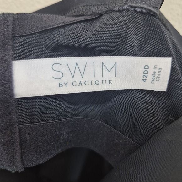 Swim By Cacique Balconette Tankini Swim Top Women's 42DD Black Underwire - Picture 2 of 7